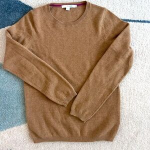 Boden 100% cashmere camel crew sweater.